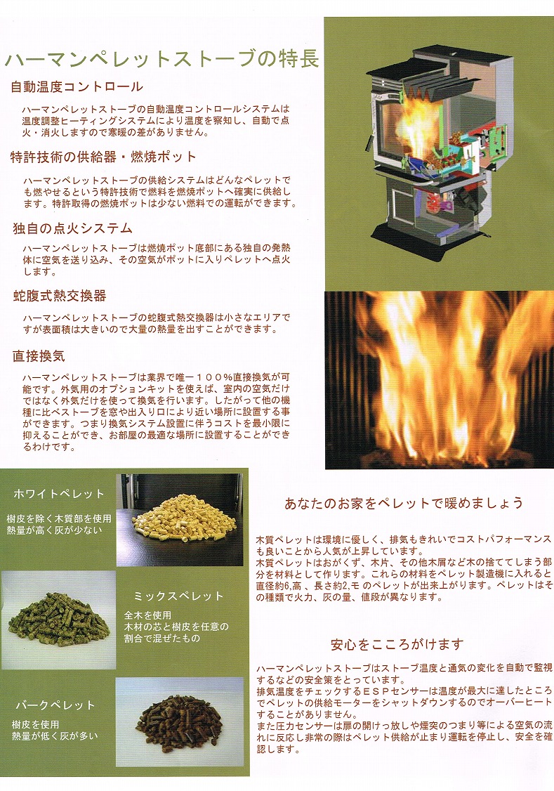 ハーマンペレット ストーブ②(特長)